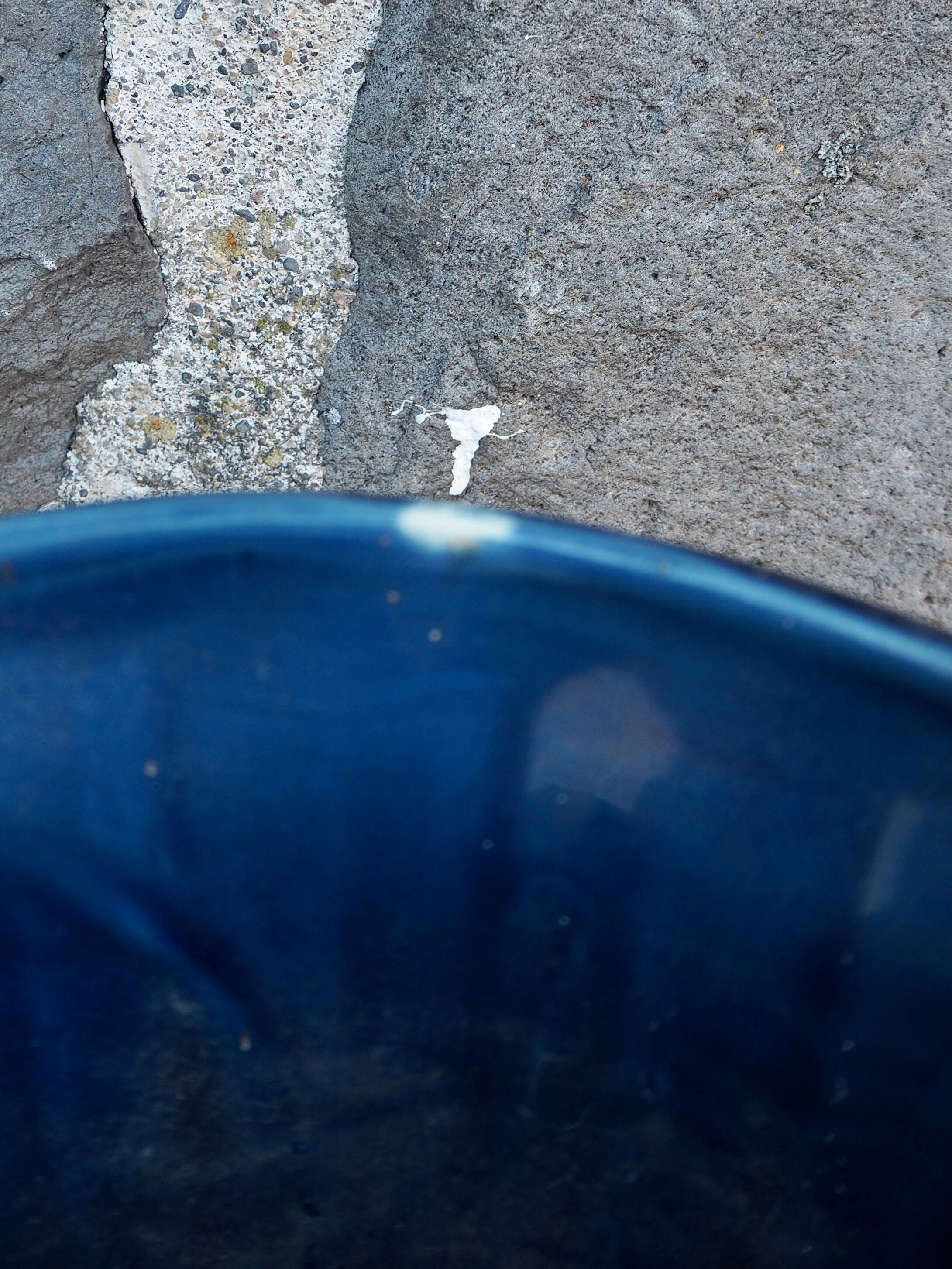 Blue ceramic pot cover