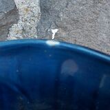 Blue ceramic pot cover