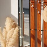 Vestiaire d’entrée vintage – Meuble à patères, miroir et rangements