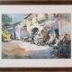 Pere ROS - Croquis aquarelle impressionniste - Un homme et sa charrette