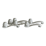 Set of 6 owl knife rests in shiny silver metal