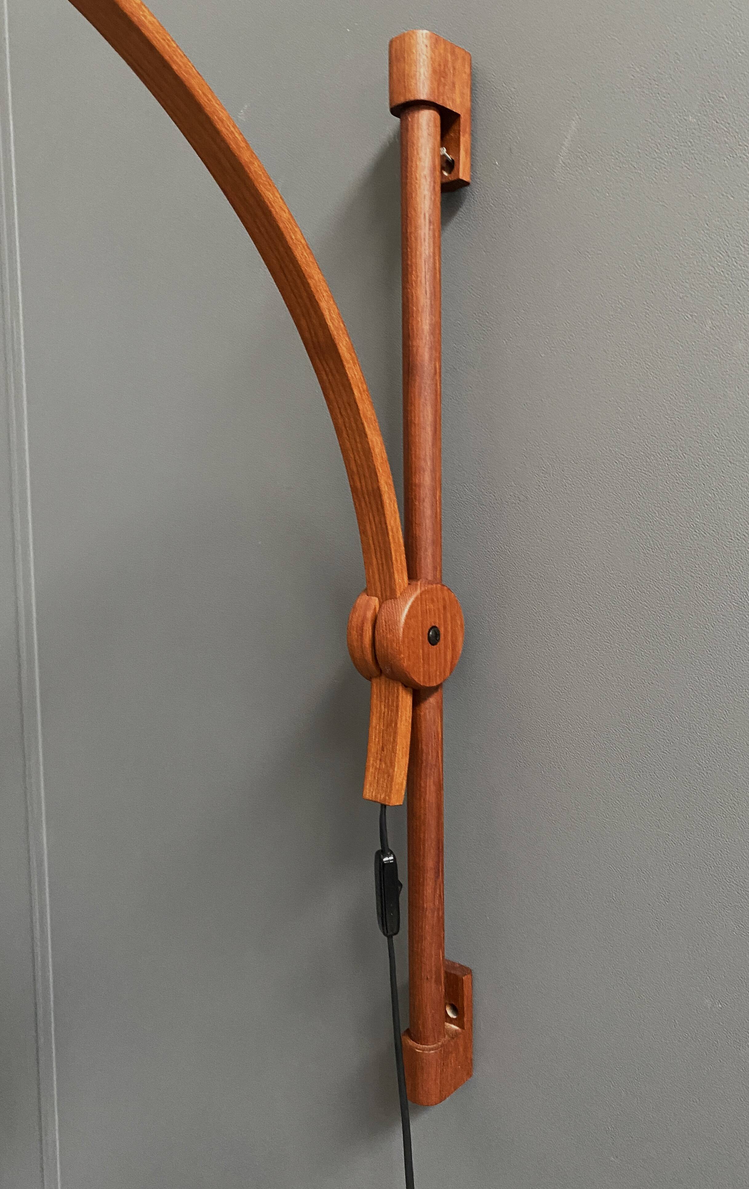 Danish teak wall lamp by Domus Denmark 1970s