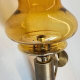 Vintage bubble glass brass applique