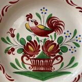 St Clement France plate, floral basket and rooster decoration