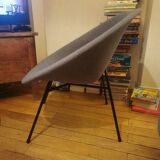 Designer shell armchair Claude vassal 1950