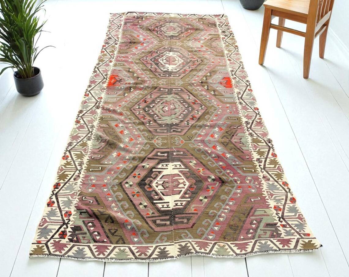 Turkish Oversize Anatolian Kilim Rug