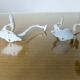 Pair of enameled cast iron coat hooks, 19th