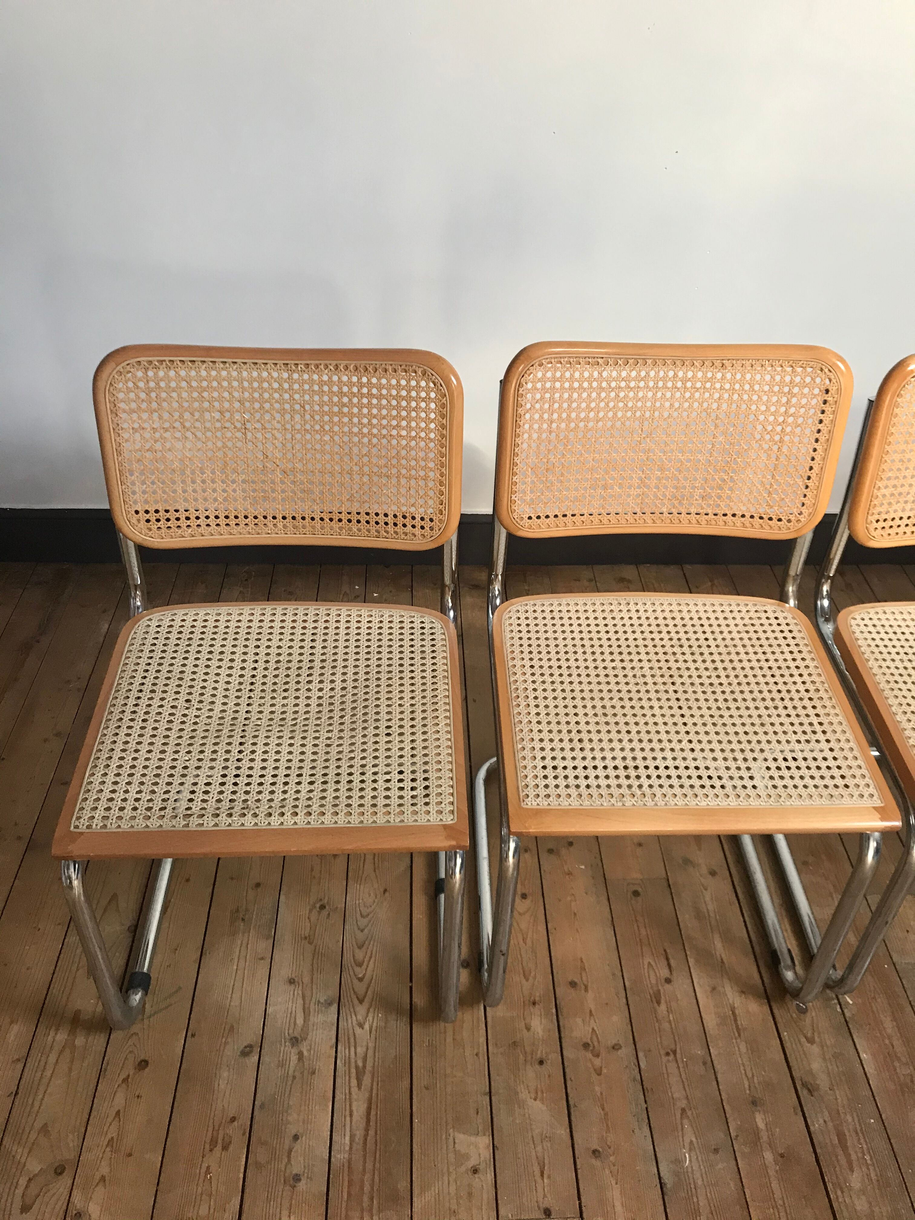 4 chairs cesca b32 by Marcel Breuer