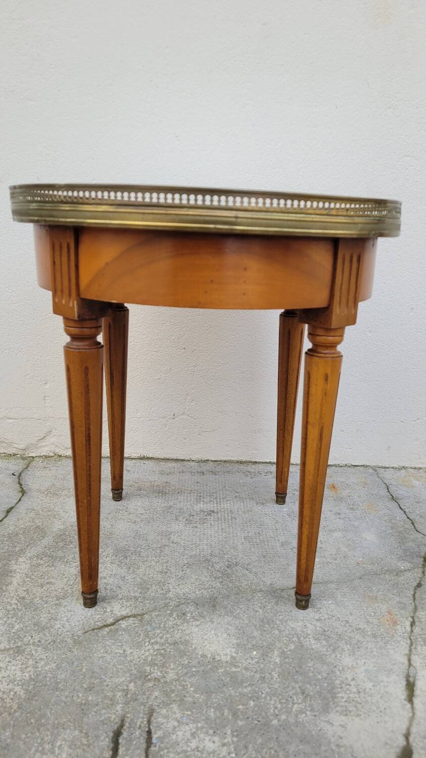 Antique Louis xvi style white marble hot water bottle coffee table