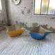 Set of 2 free-form fiberglass planters