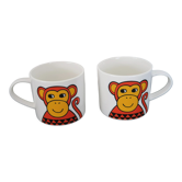 Set of 2 mugs or cups décor monkey design jane foster by make international 2016