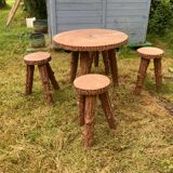 Garden furniture in 'rockery' cement