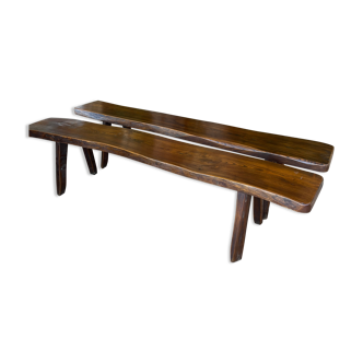 Pair of benches France 70/80s