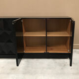 Brutalist black oak sideboard