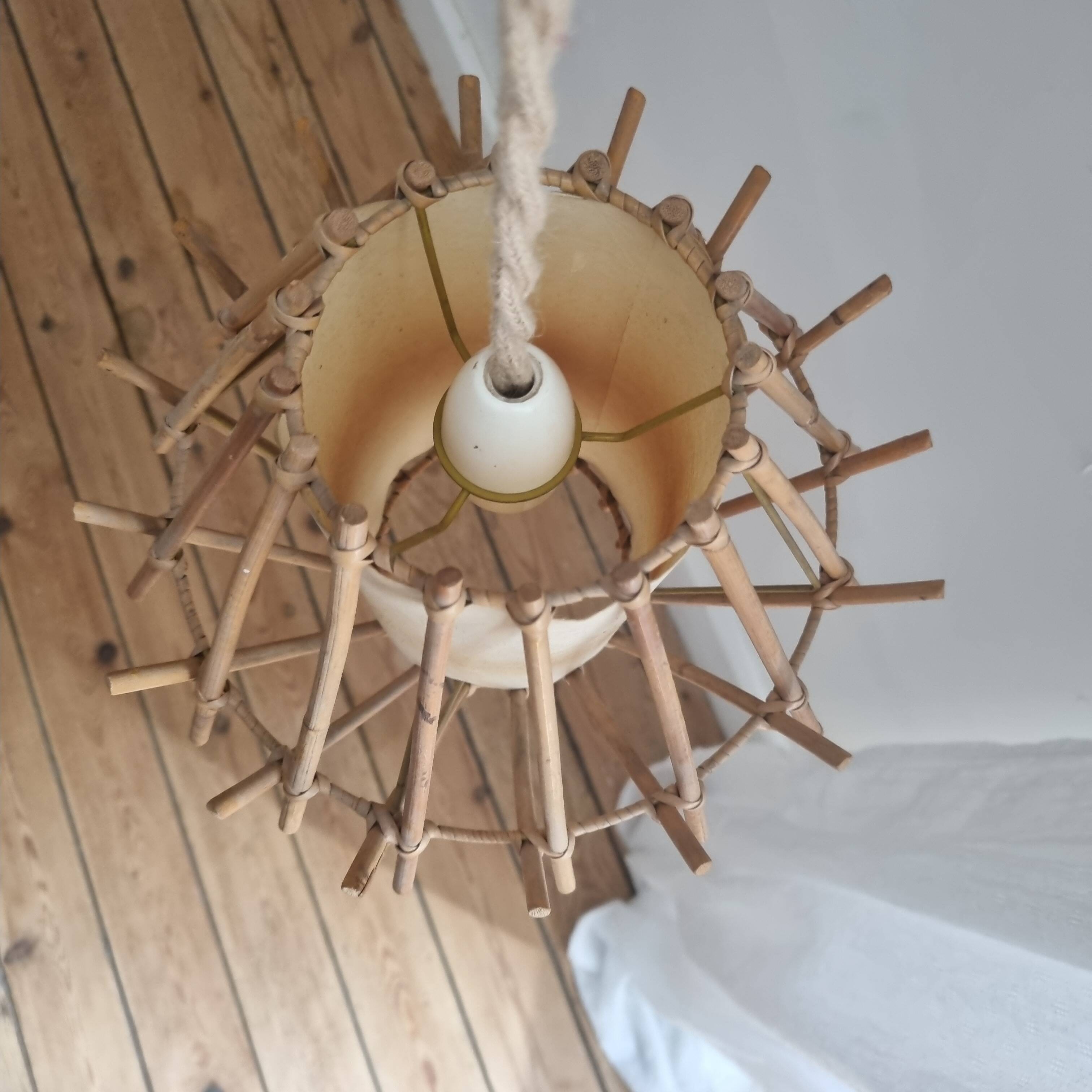 Vintage rattan pendant light