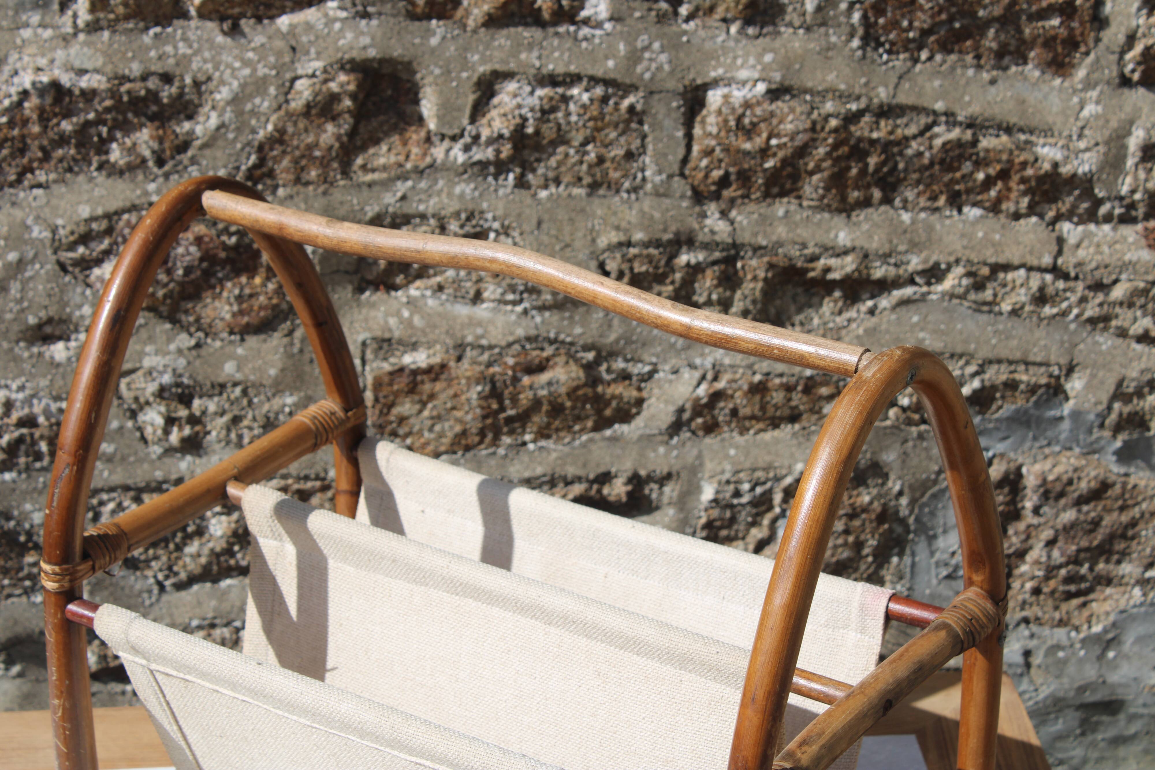 Rattan and jute magazine door