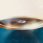 Pair of bedside lamps in brass and ecru lacquered metal, Denmark 1960