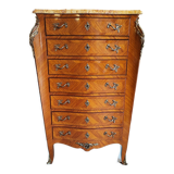 Semainier Louis XV marble brocatello and bronze