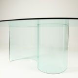 Vintage glass dining table, 1980s