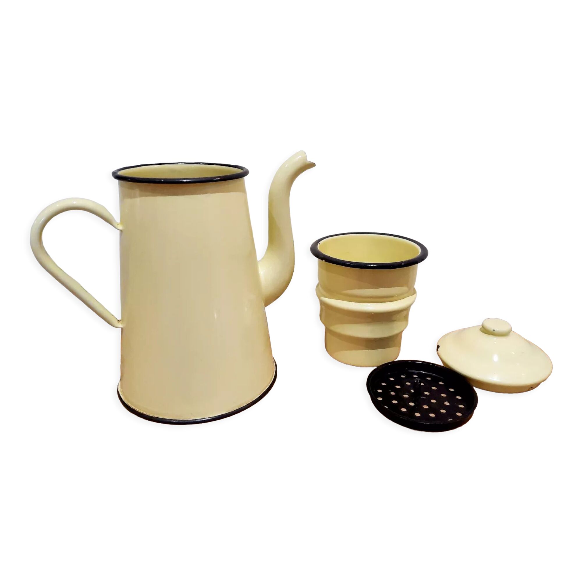 Théière cafetière métal émaillée