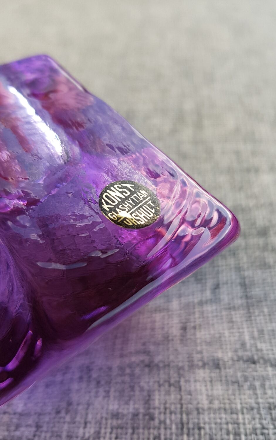Swedish Konst Glashyttan Urshult glass candle holder