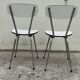 Chaises Formica  blanc pieds compas