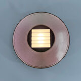 Postmodern wall lamp or ceiling lamp in metal and silver glass, 1980