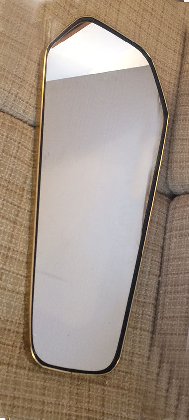 Asymmetrical vintage 50'60 ' free-form mirror, 33x73cm