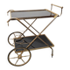 French Hollywood Regency Brass Serving Trolley, dated 1972