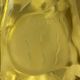Rare Art Deco salad bowl by André Hunebelle in yellow molded pressed glass