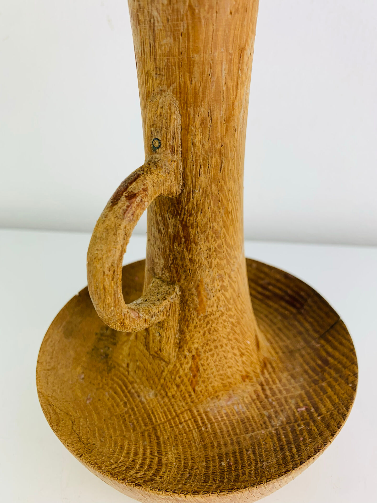 Brutalist candle holder made of solid wood