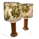 Pair of large pine lamps 1960 "scandinavian design".