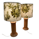 Paire de grandes lampes pin 1960 "design scandinave".