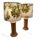 Pair of large pine lamps 1960 "scandinavian design".