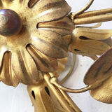 Applique fleurie en métal doré