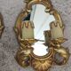 Pair of appliques in gilded bronze and Louis XV style mirror