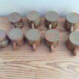 9 stoneware coffee cups
