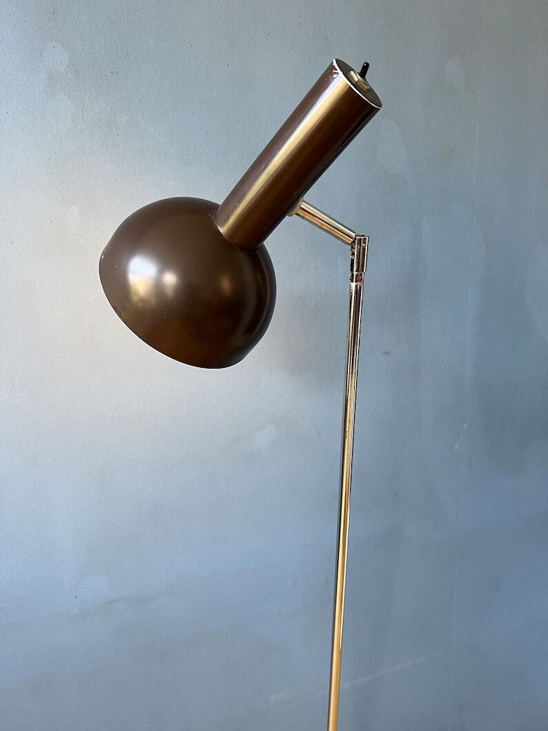 Rotary floor lamp brown ball Hala