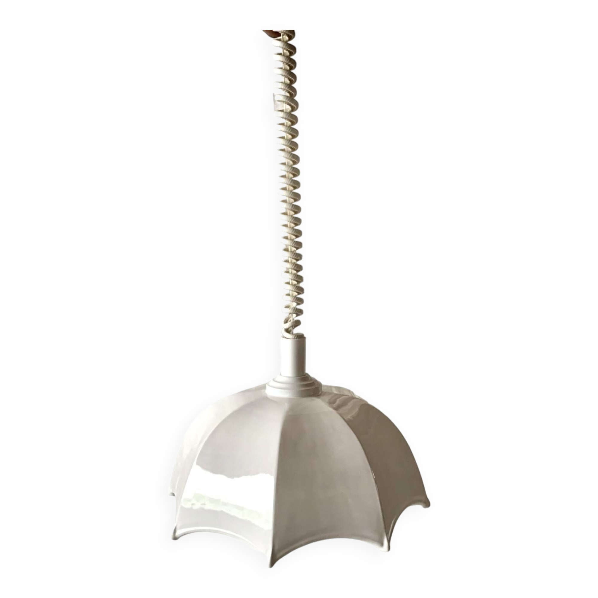 Vintage white ceramic up-and-down pendant light