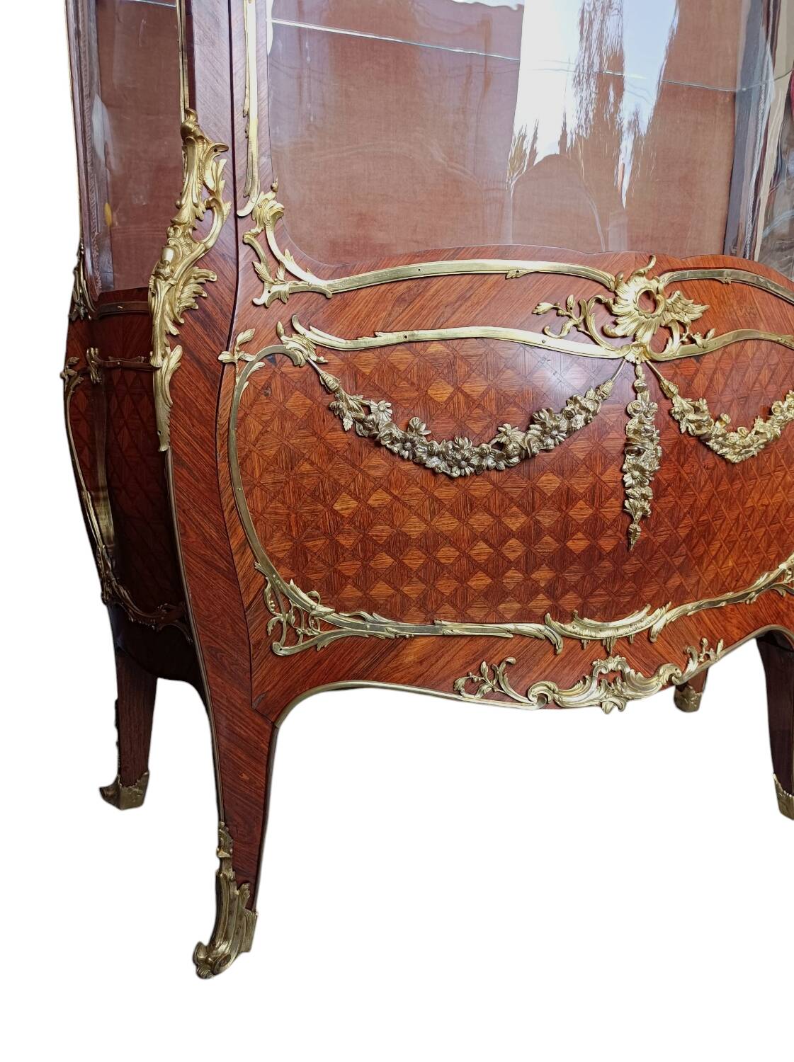 Antique 1880 Louis XV Display Cabinet, style of F. Linke