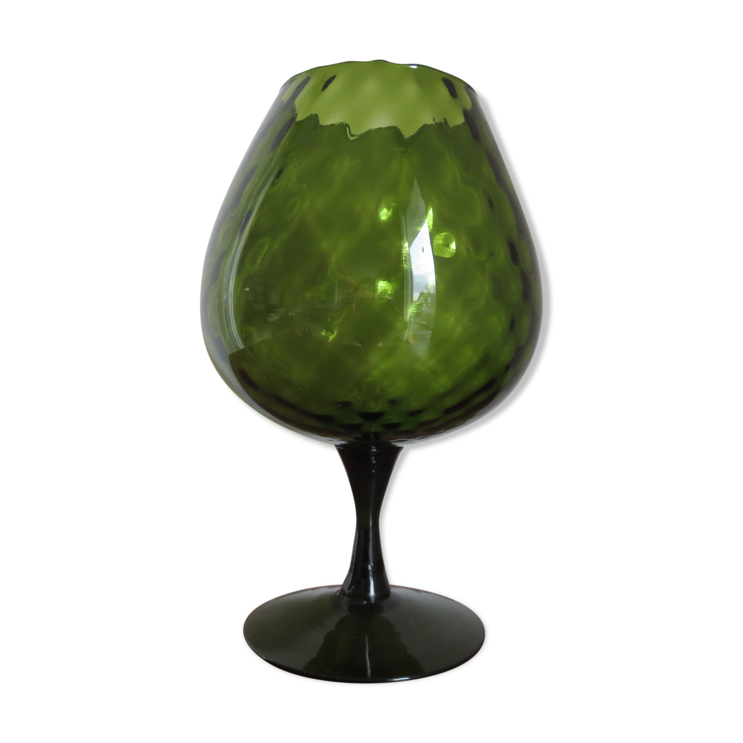 Vase italien en verre soufflé années 70