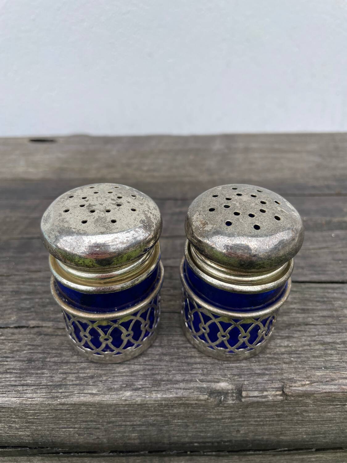 Silver-plated salt and pepper shaker, 1950s