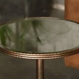 Table basse ronde en verre miroir de luxe légère, table d'appoint rétro pour salon