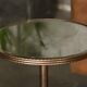 Light Luxury Round Mirror Glass Coffee Table, Retro Side Table for Living Room