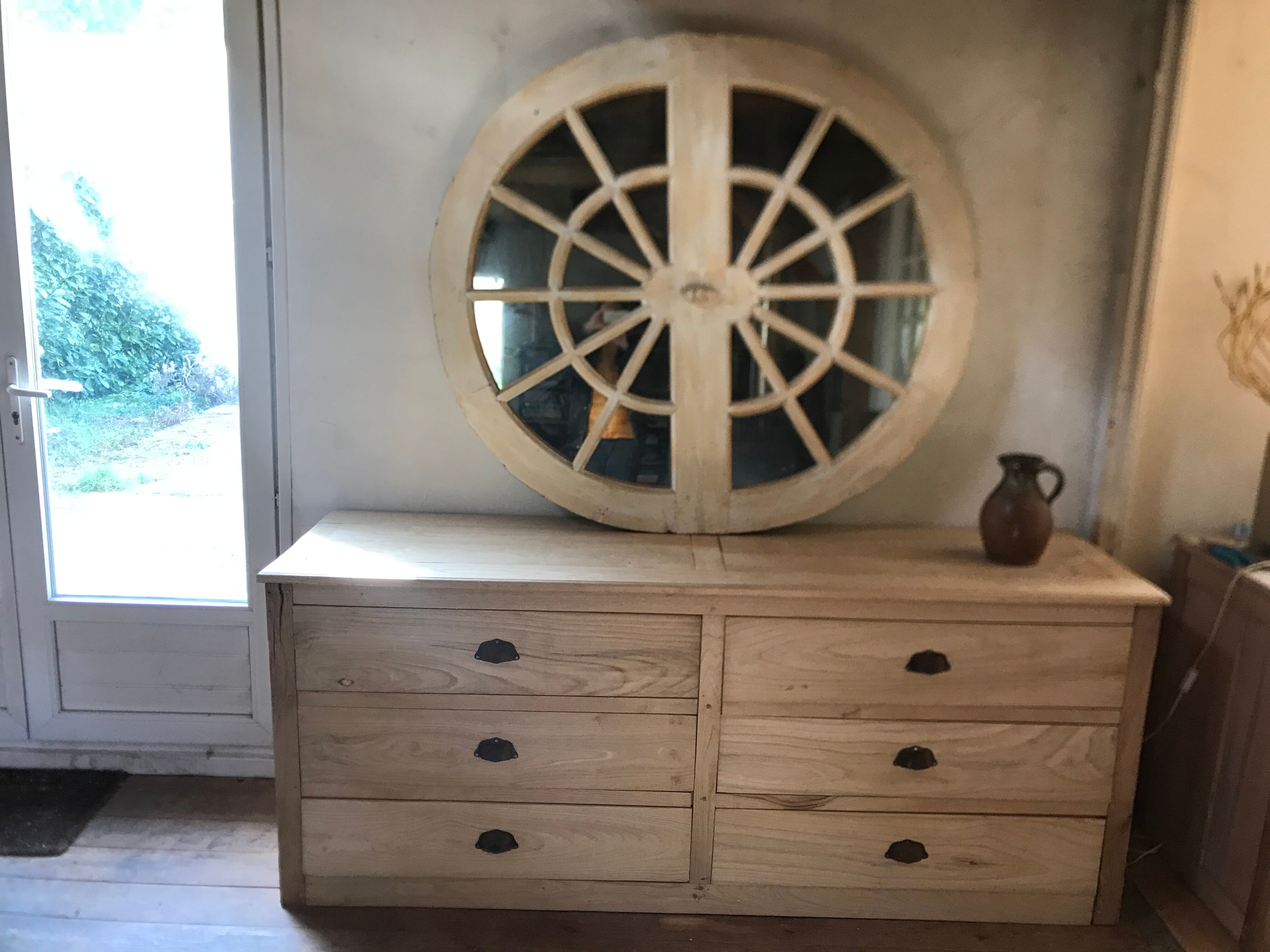 Comptoir de commerce  6 tiroirs en châtaignier