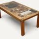 Coffee table by Pierre Chapo in solid elm and ceramic – circa 1960
