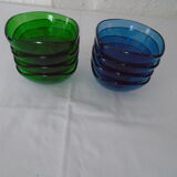 8 Vereco ramekin cups blue - vintage green