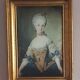 Cadre doré à l'or fin, portrait tissu Marie Josephe d'Autriche, (13 cm x 18 cm)