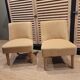 Paire de petits fauteuils d'appoint jaunes