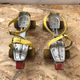 Old pair of speedy metal roller skates grey + straps & vintage brake